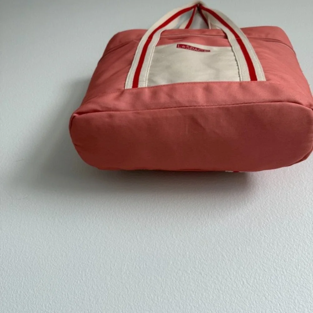 L*Space Insulated Cooler Tote Bag‎ Coral Pink Beach Lunch Bag Summer Vacation